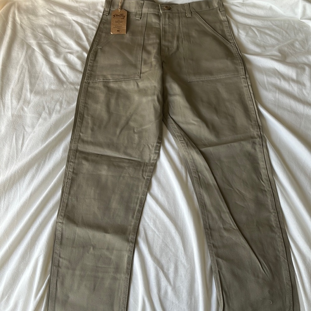 Mens Stan Ray® USA Slim Fit 4 Pocket Fatigue Trousers Khaki Twill